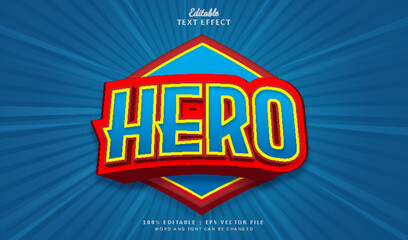 Hero editable text effect style logo badge