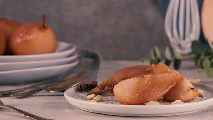 Poached pears