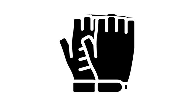 gloves bicyclist line icon animation
