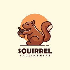 squirrel cute logo design