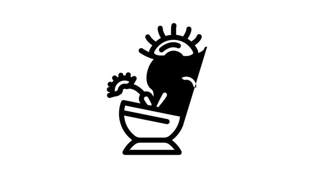 venus flytrap line icon animation