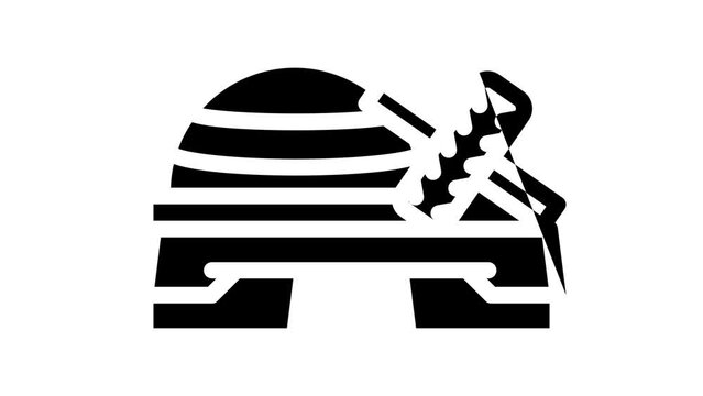equipment for fitness exercising line icon animation