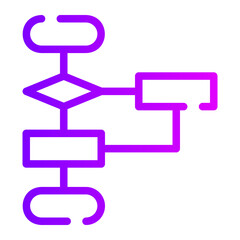 flow chart gradient icon