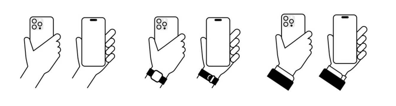 スマートフォンを持つ男性の手