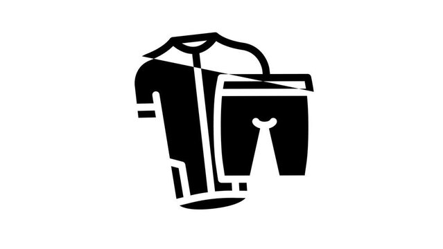 riding cloth line icon animation