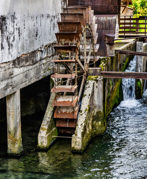 Old Abandoned Water Mill On A River