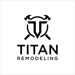 T Letter Building Logo Design Template