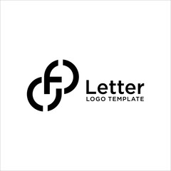 initial letter logo cf, fc, f design template