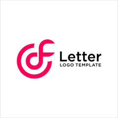 initial letter logo cf, fc, f DESIGN TEMPLATE