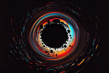 Black hole glitch art generative art