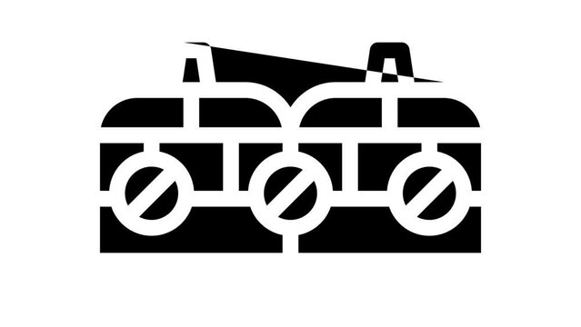 barriers equipment line icon animation