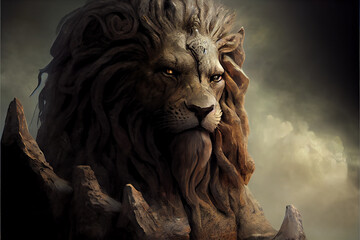 Obraz premium Lion god, generative art