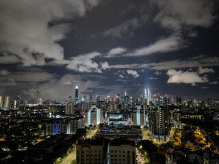 Kuala Lumpur federal capital of Malaysia cityscape tall buildings night scene