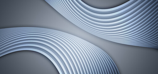 3D rendering of silver curved lines with abstract texture texture background