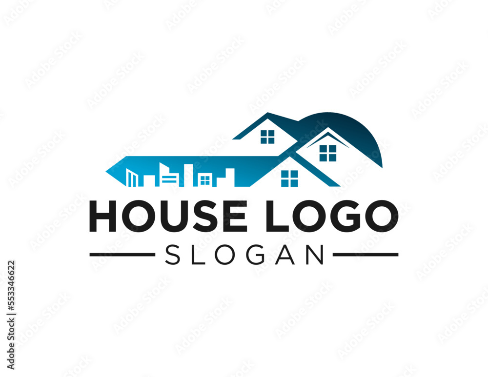 Poster logo about house on a white background. created using the coreldraw application.
