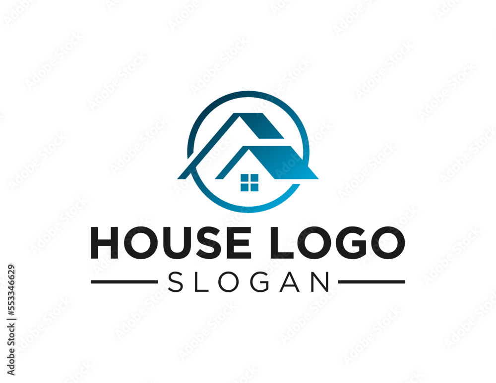 Aufkleber logo about house on a white background. created using the coreldraw application.