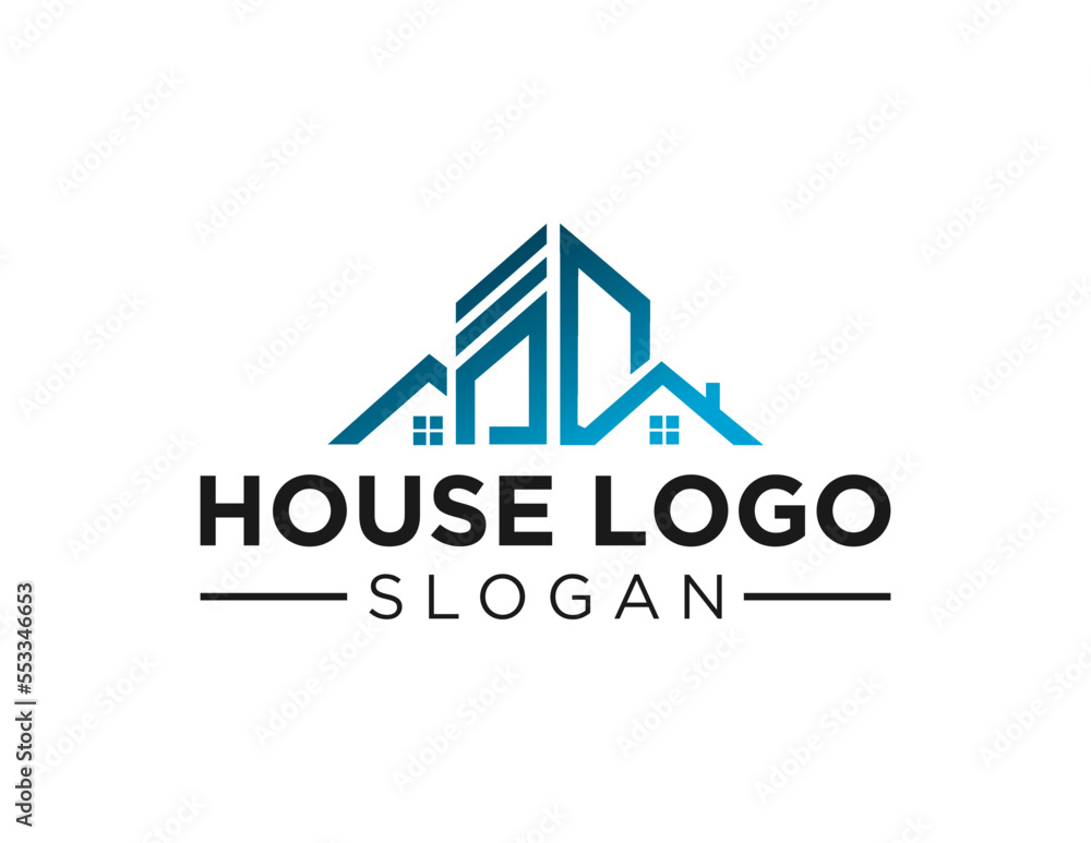 Poster logo about house on a white background. created using the coreldraw application.