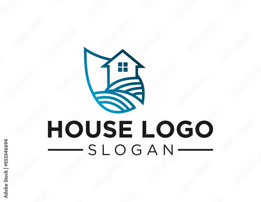 Poster logo about house on a white background. created using the coreldraw application.