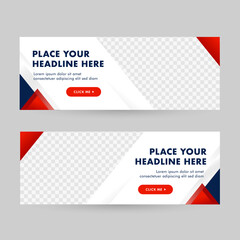 Elegant banner design combined with dark blue and orange. combined with triangular elements that red it look professional so it is suitable for your business