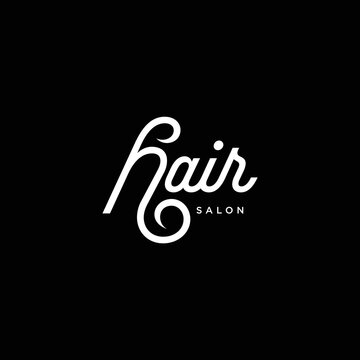 Hair logotype design with letter H abstract vector graphic