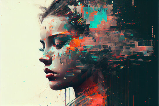 Shattered mind glitch art generative art