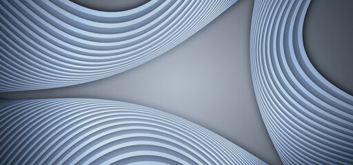Naklejka premium 3D rendering of silver curved lines with abstract texture texture background