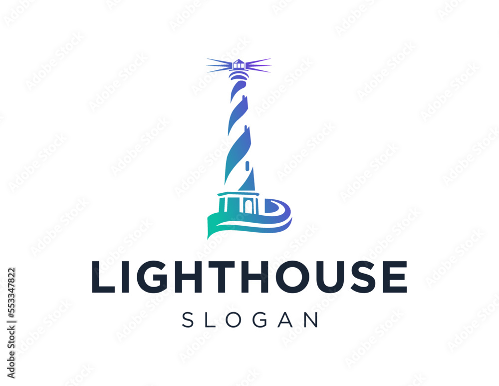 Poster logo about lighthouse on a white background. created using the coreldraw application.