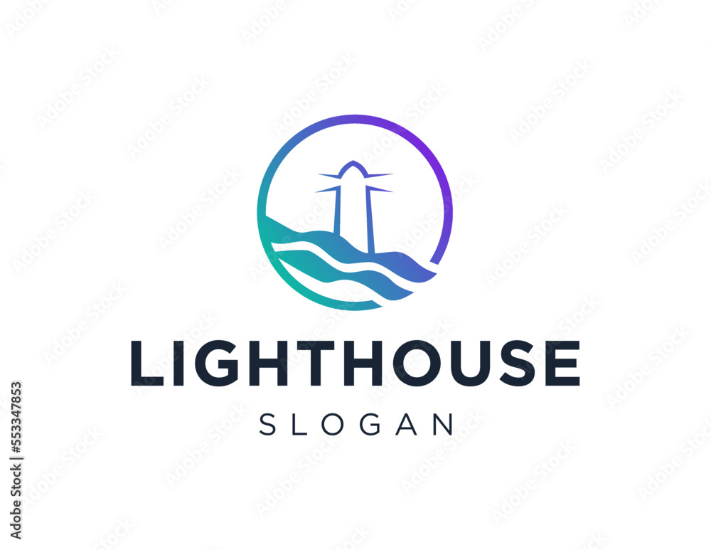 Poster logo about lighthouse on a white background. created using the coreldraw application.