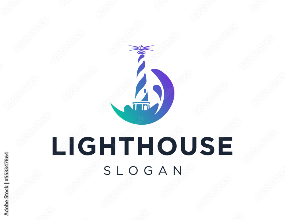 Poster logo about lighthouse on a white background. created using the coreldraw application.