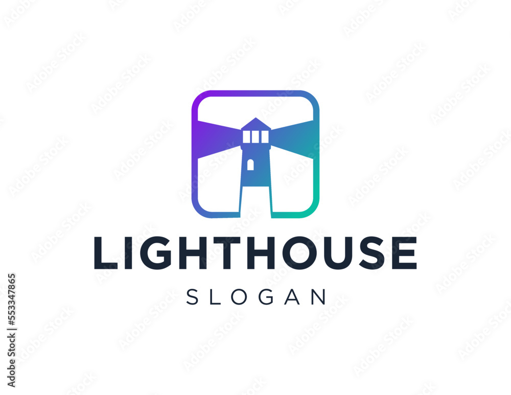 Poster logo about lighthouse on a white background. created using the coreldraw application.