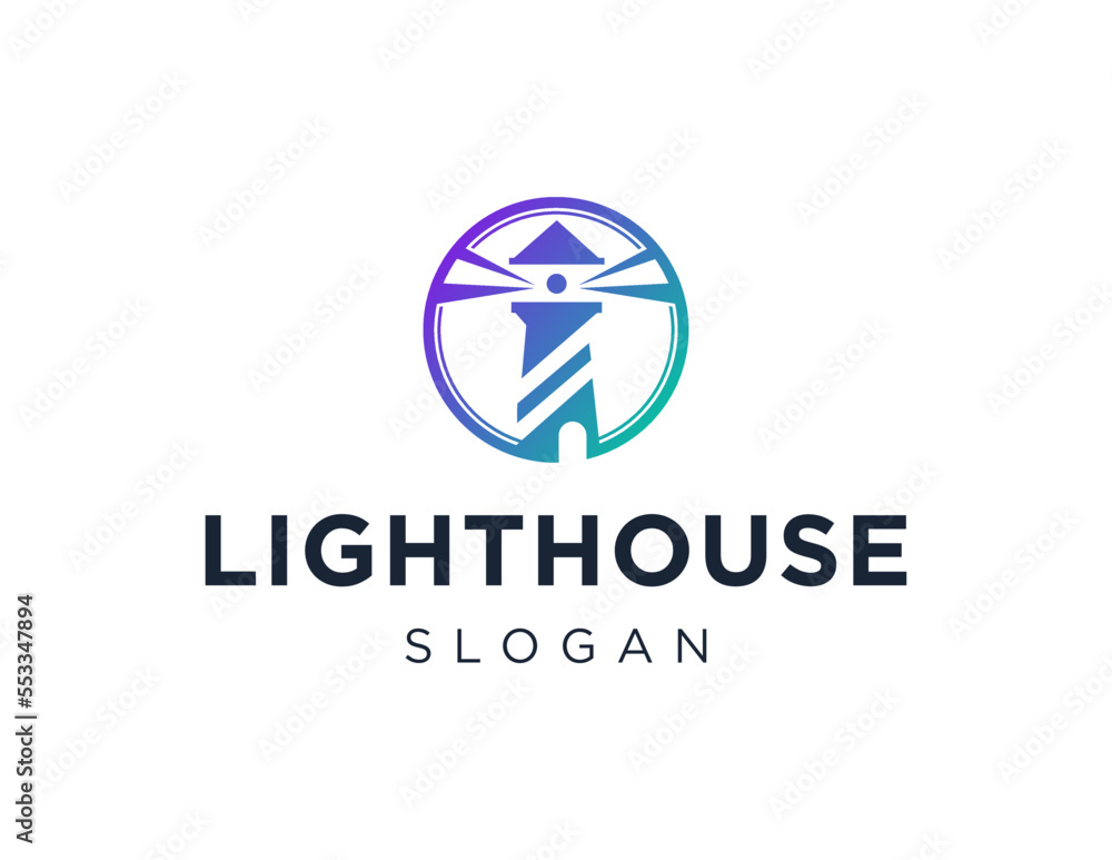 Poster logo about lighthouse on a white background. created using the coreldraw application.