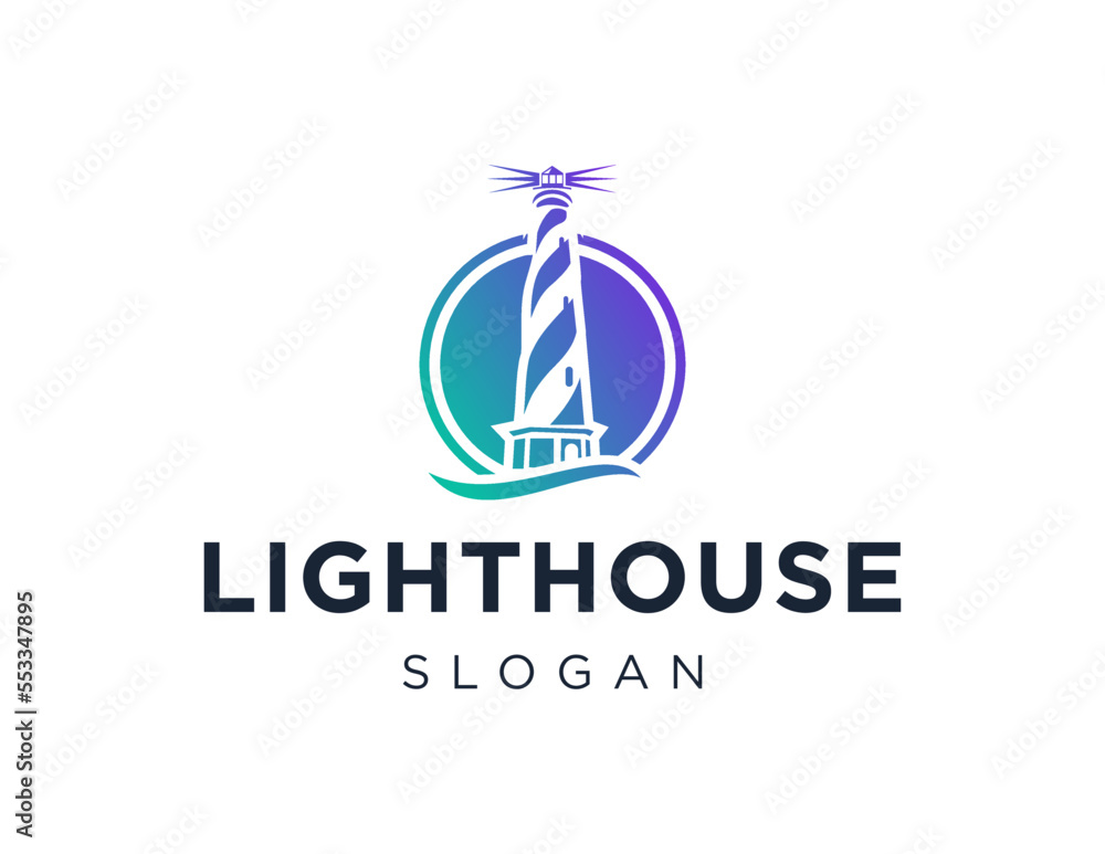 Poster logo about lighthouse on a white background. created using the coreldraw application.
