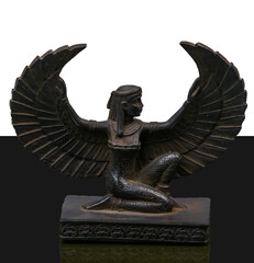statue made of basalt stone, glass and metal dating back to the Pharaonic era