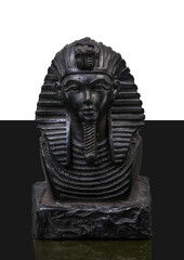 statue made of basalt stone, glass and metal dating back to the Pharaonic era