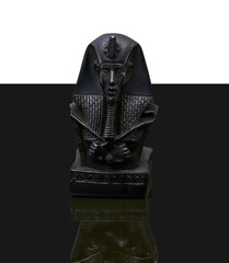 statue made of basalt stone, glass and metal dating back to the Pharaonic era