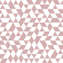 Geometric pattern with purple and white triangles. Geometric modern ornament. Seamless abstract background