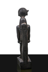 statue made of basalt stone, glass and metal dating back to the Pharaonic era