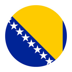 Bosnia and Herzegovina Flat Rounded Flag with Transparent Background