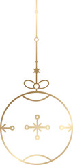 Gold christmas bauble ball line art