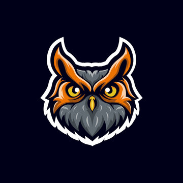 Owl mascot e sport logo design vector