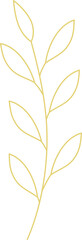 Naklejka premium Gold leaf branch line art