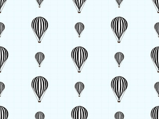 Balloon cartoon character seamless pattern on blue background