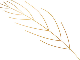 Obraz premium Gold pine leaf branch line art
