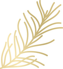 Gold pine leaf branch line art