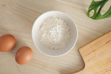 Ingredients for cooking are on the table