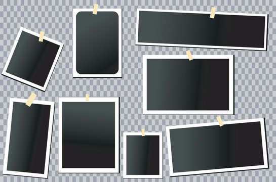Polaroid Photo Frame Template on Sticky Tape Pin Stock Vector -  Illustration of modern, frame: 84874082