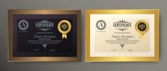 Achievement certificate best award diploma - obrazy, fototapety, plakaty