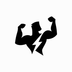 Lightning Flash Bodybuilder Logo Design