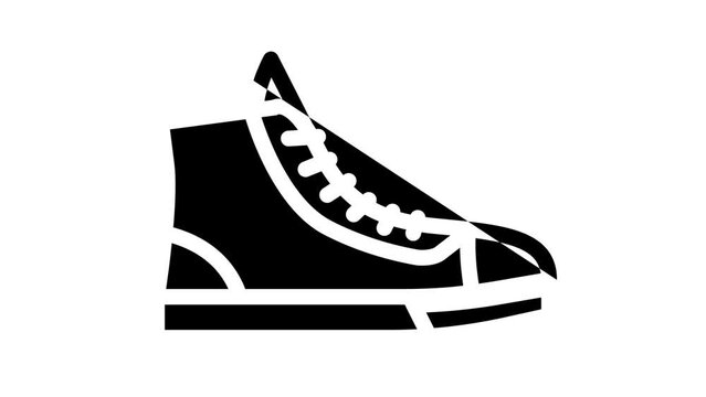sneakers footwear line icon animation