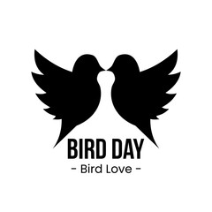 world bird day background. Bird silhouette with copy space.